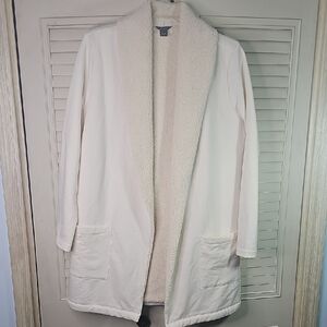 Cardigan Sherpa Lining By Eddie Bauer Oversized Off White Size Medium